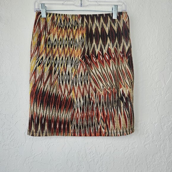 Catch My I Dresses & Skirts - Yk2 Mini Skirt Sheer Abstract Hippie 70s Sz Large Festival Boho Fairycore retro